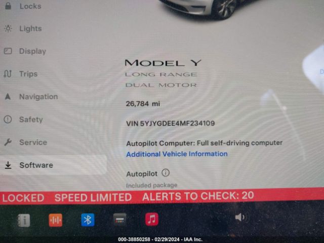5YJYGDEE4MF234109 Tesla Model Y Long Range Dual Motor All-wheel Drive