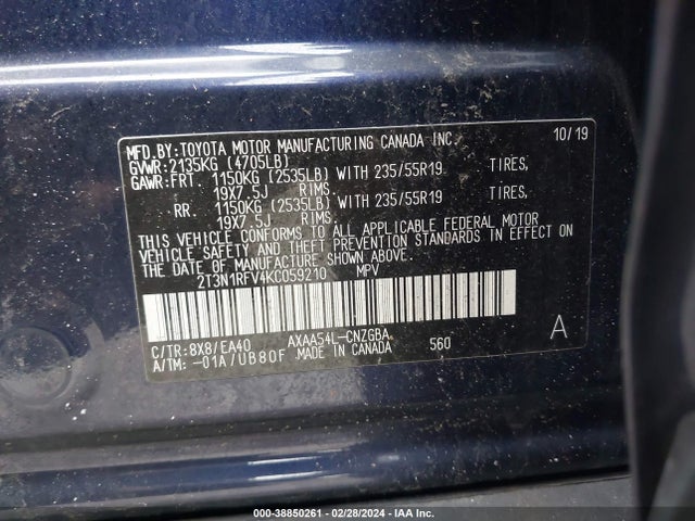 Toyota Rav4 Limited 2019 2T3N1RFV4KC059210 Image 9