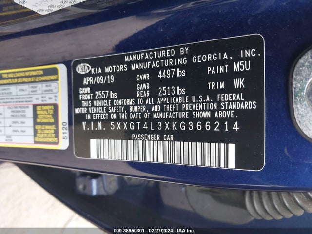 KIA Optima Lx 2019 5XXGT4L3XKG366214 Image 9