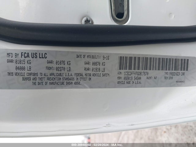 Dodge Dart Turdo 2016 1C3CDFFH7GD817670 Image 9