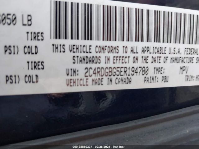 2C4RDGBG5ER194780 Dodge Grand Caravan American Value Pkg