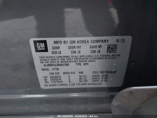 KL4MMFSL5MB041065 Buick Encore Gx Fwd Essence