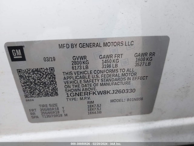 Chevrolet Traverse Ls 2019 1GNERFKW8KJ260330 Image 9