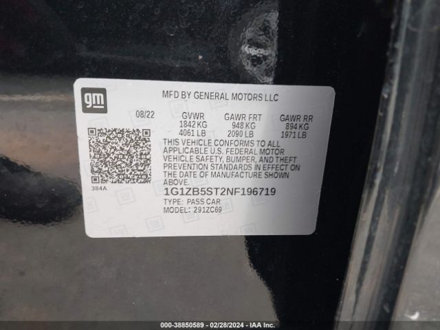 1G1ZB5ST2NF196719 Chevrolet Malibu Fwd Ls