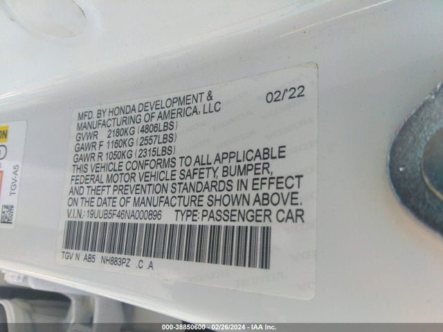 Acura Tlx Technology Package 2022 19UUB5F46NA000896 Image 9