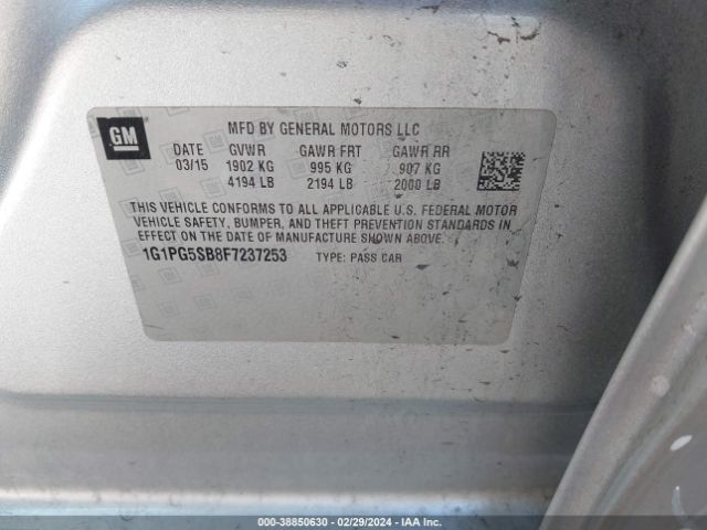 1G1PG5SB8F7237253 Chevrolet CRUZE LTZ