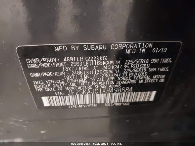 JF2SKAJC1KH498684 Subaru Forester Sport