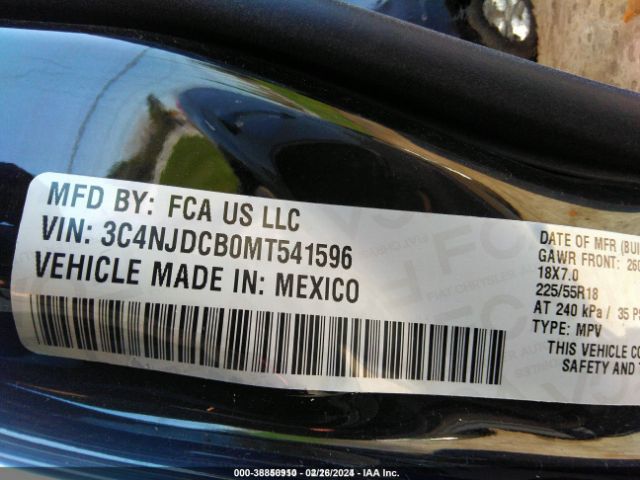 3C4NJDCB0MT541596 Jeep Compass Limited 4x4