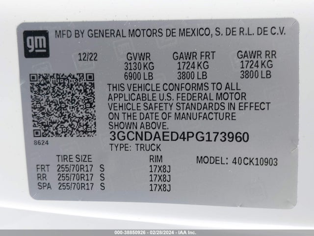 Chevrolet Silverado 1500 4wd Regular Cab Long Bed Wt 2023 3GCNDAED4PG173960 Image 9