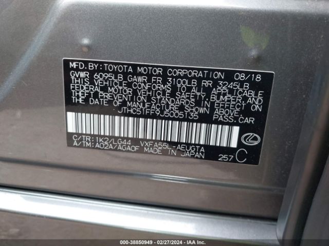 JTHC51FF9J5005135 Lexus Ls 500