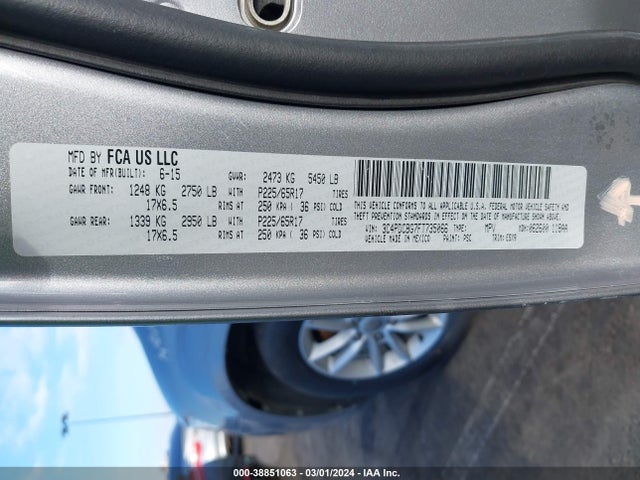 Dodge Journey Sxt 2015 3C4PDCBG7FT735066 Image 9