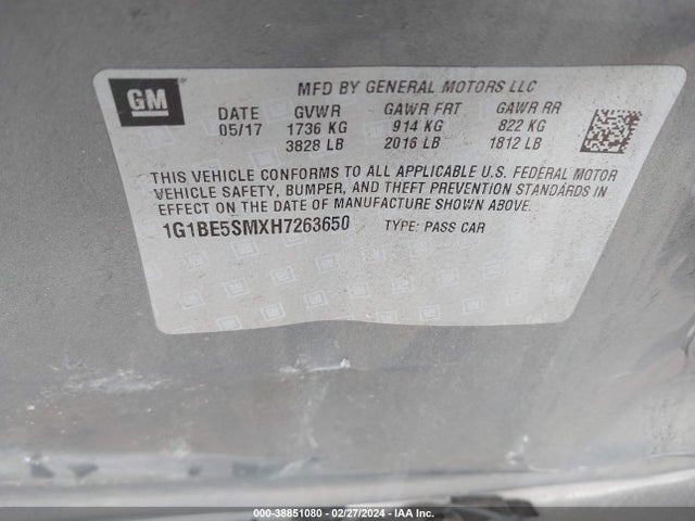 Chevrolet Cruze Lt Auto 2017 1G1BE5SMXH7263650 Image 9