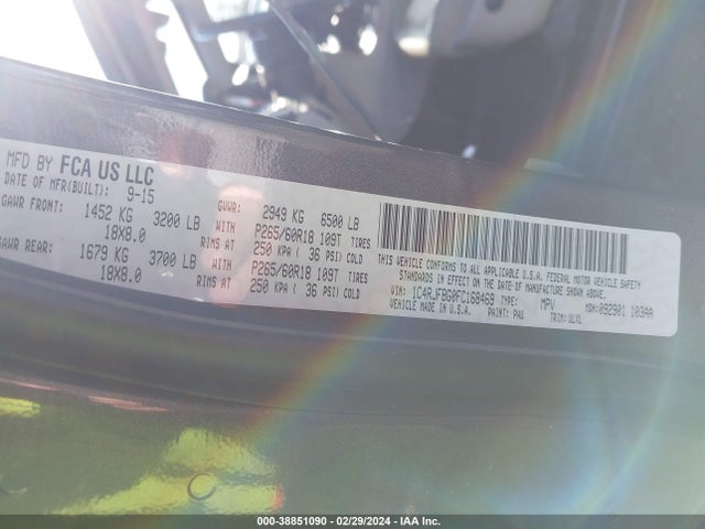 Jeep Grand Cherokee Limited 2015 1C4RJFBG0FC168469 Image 9