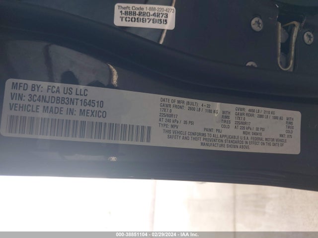 Jeep Compass Latitude 4x4 2022 3C4NJDBB3NT164510 Image 9
