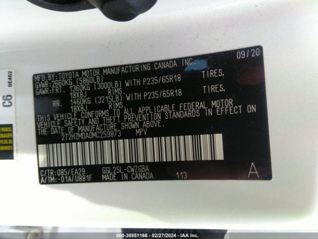 2T2HZMDA0MC259873 Lexus RX 350