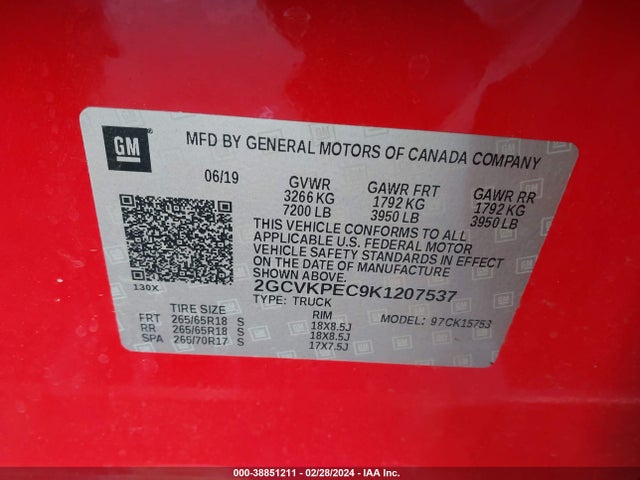 Chevrolet Silverado 1500 Ld Lt 2019 2GCVKPEC9K1207537 Image 9