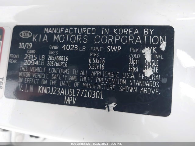 KIA SOUL LX 2020 KNDJ23AU5L7710301 Image 9