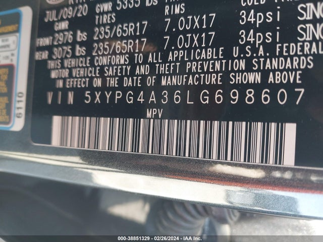 5XYPG4A36LG698607 KIA gdi theta-ii