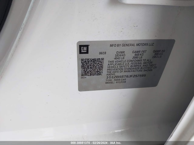 Chevrolet Malibu 1ls 2018 1G1ZB5ST6JF257595 Image 9