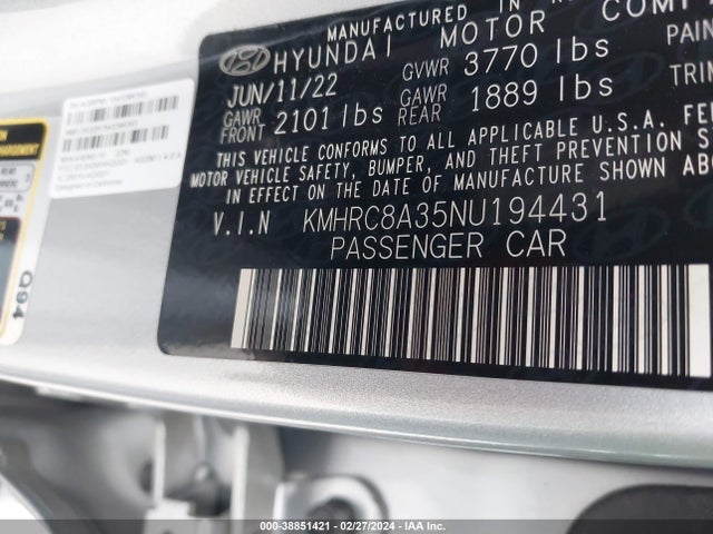 Hyundai Venue Sel 2022 KMHRC8A35NU194431 Image 9