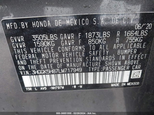 Honda FIT EX 2020 3HGGK5H87LM717949 Image 9