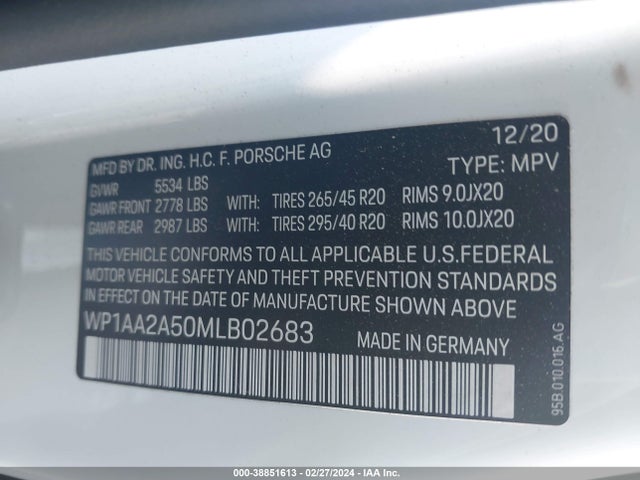 2021 PORSCHE MACAN WP1AA2A50MLB02683 Photo 8