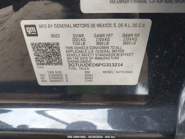 GMC Sierra 1500 4wd  Short Box Slt 2023 3GTUUDED6PG313214 Image 9