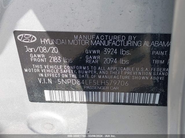 2020 HYUNDAI ELANTRA 5NPD84LF5LH579706 Photo 8