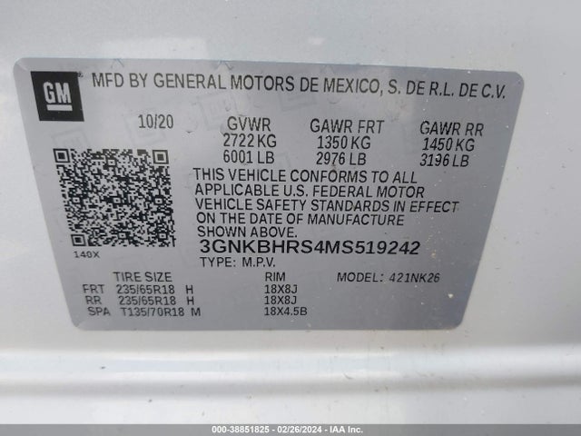 Chevrolet Blazer Awd 2lt 2021 3GNKBHRS4MS519242 Image 9
