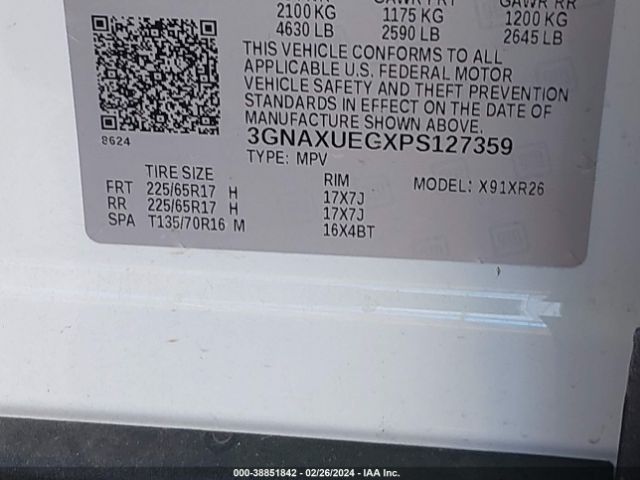 3GNAXUEGXPS127359 Chevrolet EQUINOX LT