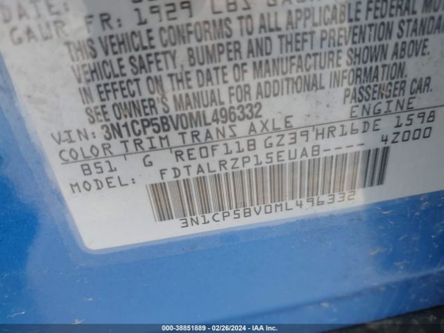 3N1CP5BV0ML496332 Nissan Kicks S Xtronic Cvt