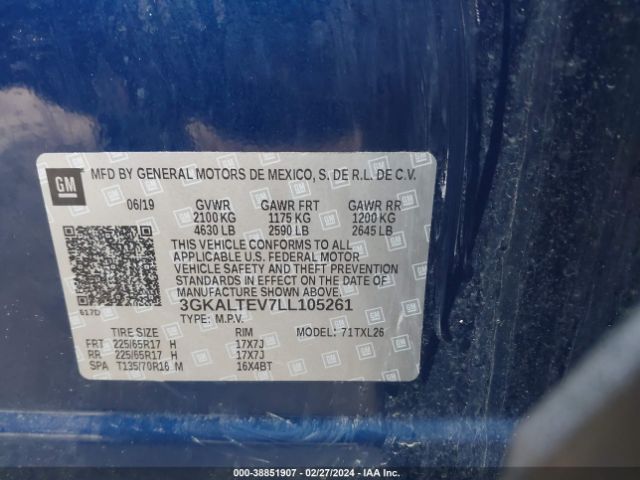 3GKALTEV7LL105261 GMC Terrain Awd Sle