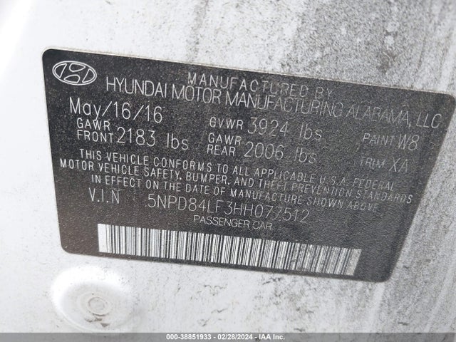 Hyundai ELANTRA SE 2017 5NPD84LF3HH077512 Image 9