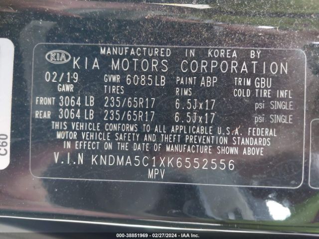 KNDMA5C1XK6552556 KIA Sedona L