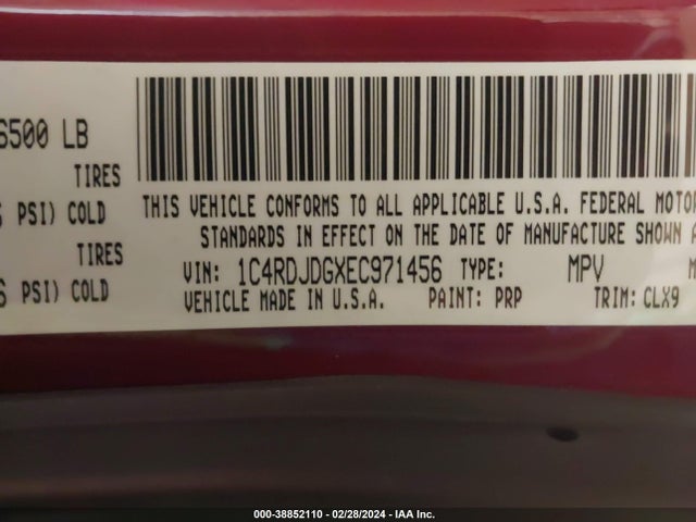 Dodge DURANGO LIMITED 2014 1C4RDJDGXEC971456 Image 9