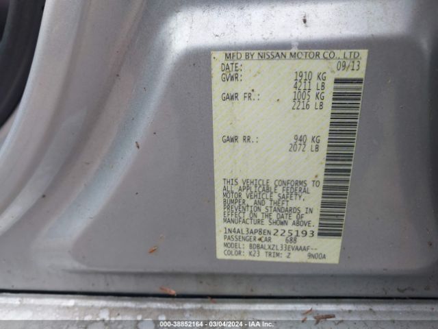 1N4AL3AP8EN225193 Nissan Altima 2.5 Sl