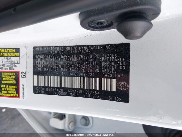 Toyota CAMRY SE 2023 4T1G11AK8PU832234 Image 9