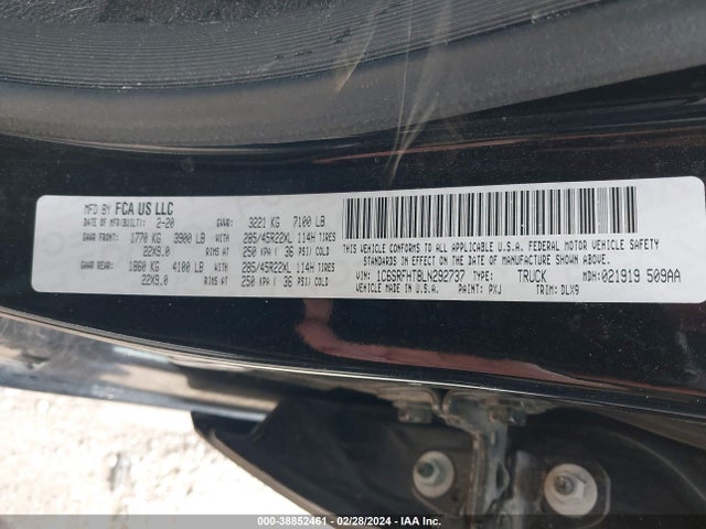RAM 1500 Limited  4x4 5'7 Box 2020 1C6SRFHT8LN292737 Image 9