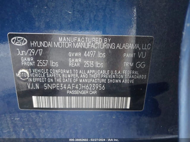 Hyundai SONATA SEL 2018 5NPE34AF4JH623956 Image 9