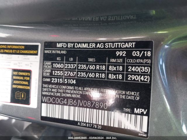 WDC0G4JB6JV087890 Mercedes-Benz GLC 300