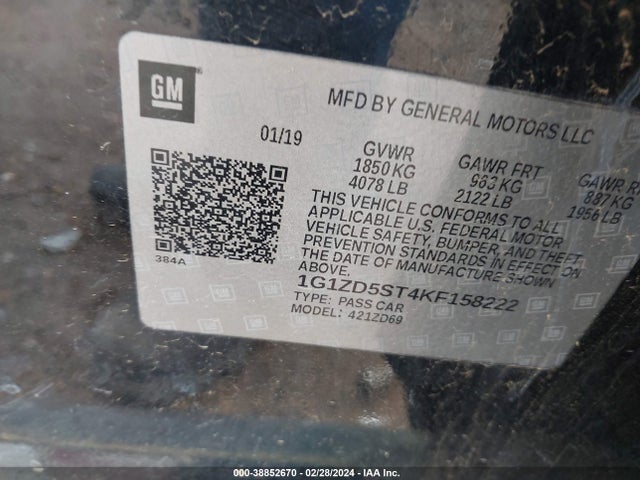 Chevrolet MALIBU LT 2019 1G1ZD5ST4KF158222 Image 9