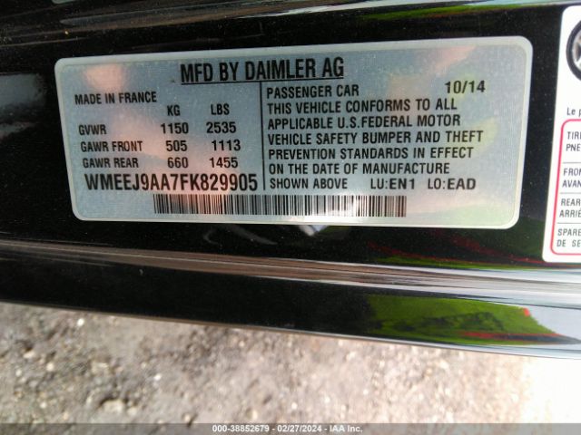 WMEEJ9AA7FK829905 Smart Fortwo Electric Drive Passion
