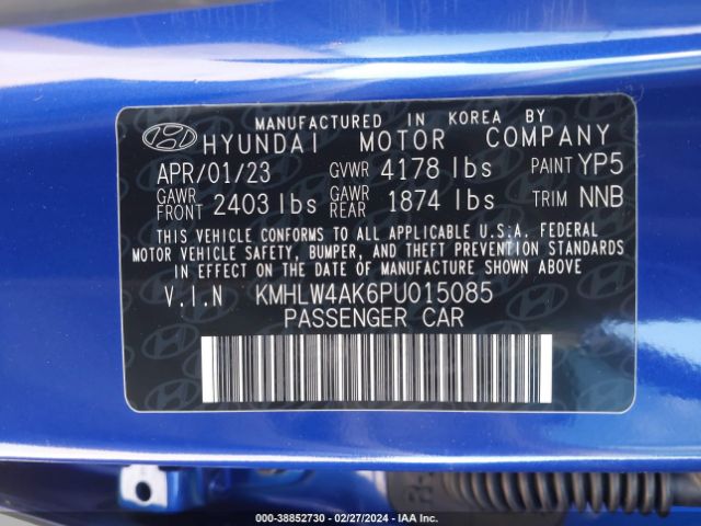KMHLW4AK6PU015085 Hyundai ELANTRA N