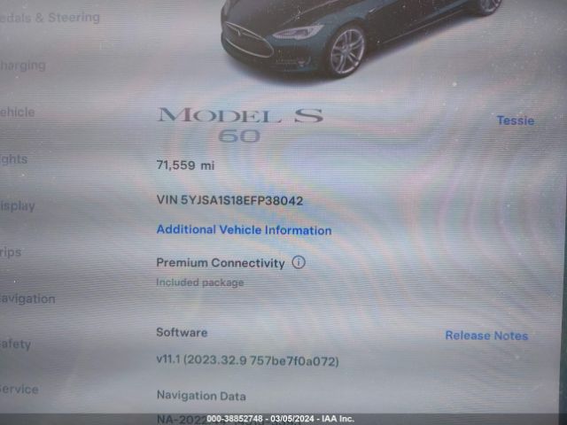 5YJSA1S18EFP38042 Tesla MODEL S