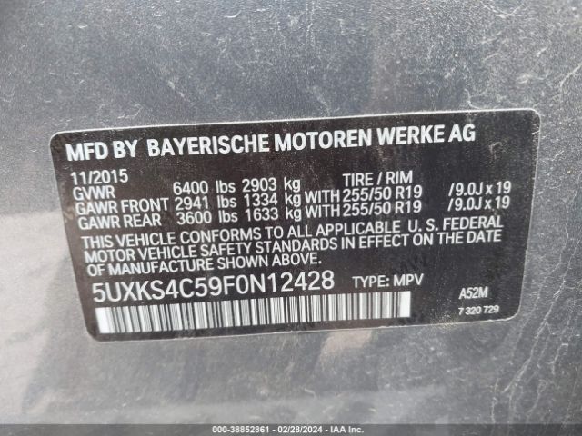 5UXKS4C59F0N12428 BMW X5 Xdrive35d