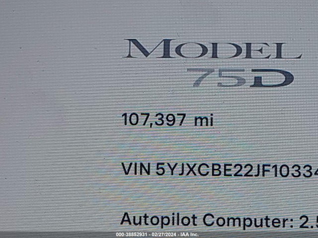 5YJXCBE22JF103340 Tesla Model X 100d/75d/p100d