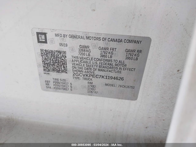 Chevrolet Silverado 1500 Ld Lt 2019 2GCVKPEC7K1194626 Image 9