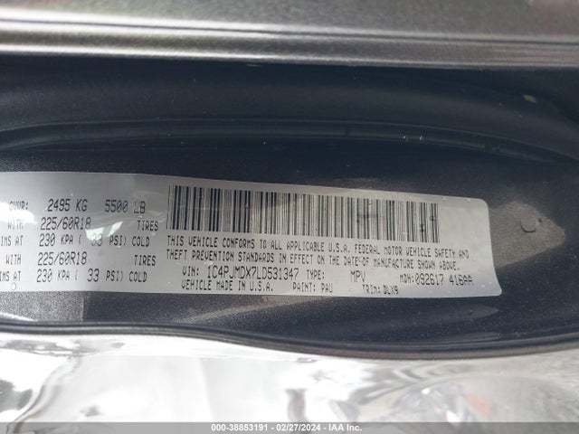 Jeep Cherokee Limited 4x4 2020 1C4PJMDX7LD531347 Image 9