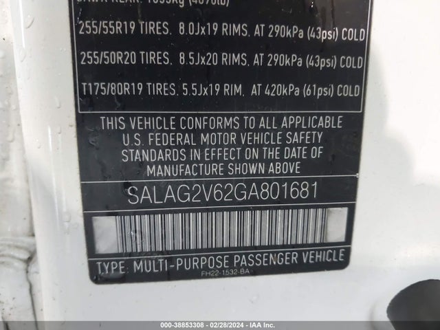 Land Rover LR4 2016 SALAG2V62GA801681 Image 9