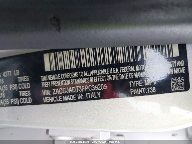 Jeep Renegade Limited 2015 ZACCJADT3FPC39209 Image 9